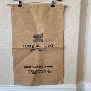 Harrow & Green Burlap Santa Bag for Holiday Gifts Size 31”X19”